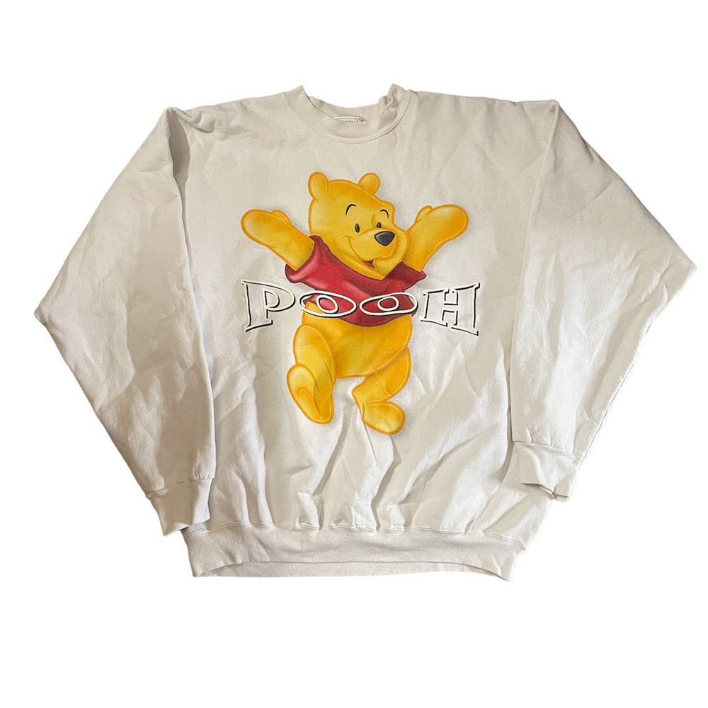 Vintage Winnie the Pooh Disneyland Disney White Pullover Crewneck Sweatshirt